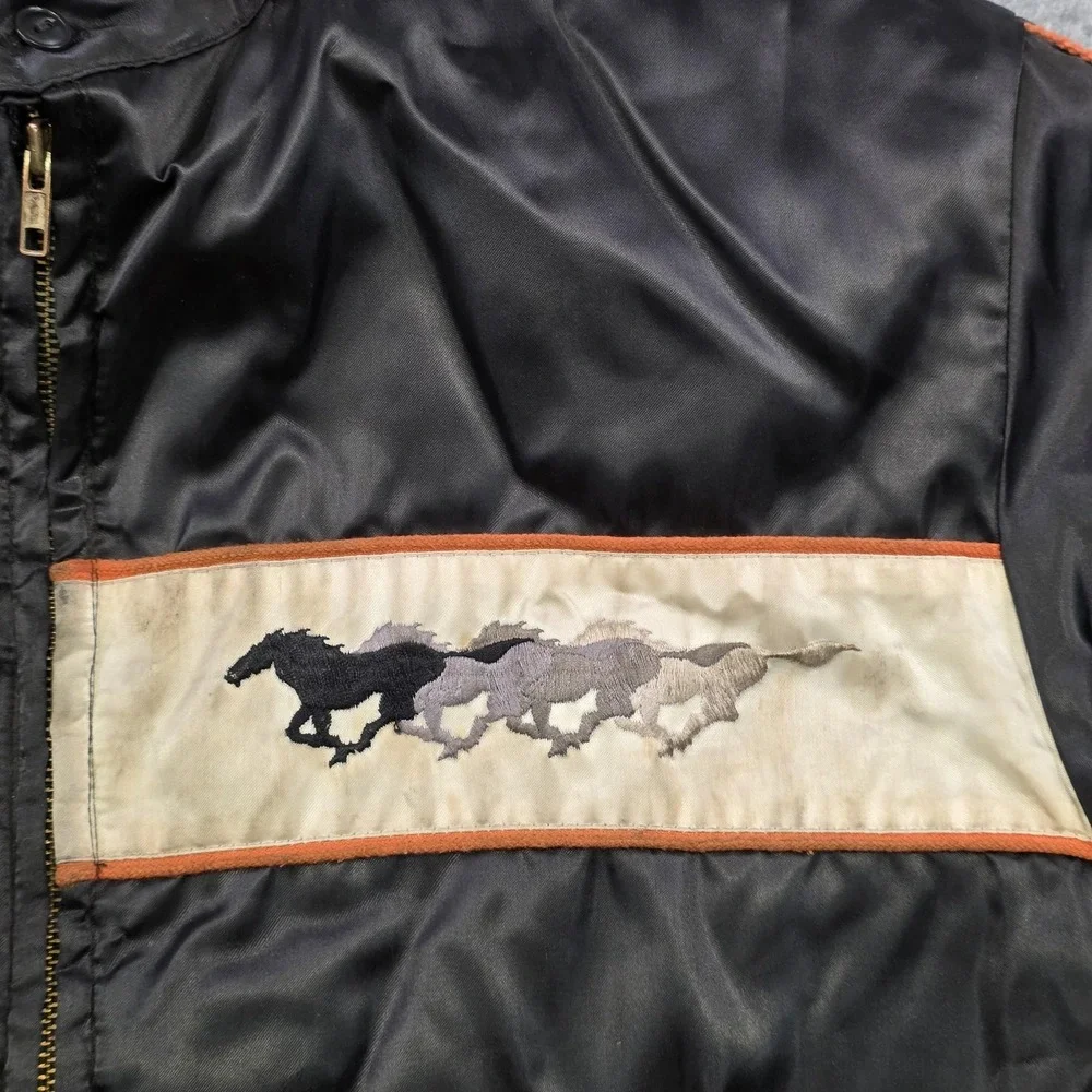 Vintage 1979 Indy 500 Mustang Jacket Mens XL Black Racing Horizon Pace Car USA